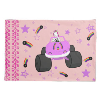 Unicorn Driving Monster Truck Pillow Case