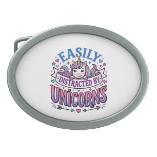 Unicorn Easily Distracted by Unicorns Commercial C Belt Buckle