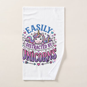 Unicorn Easily Distracted by Unicorns Commercial C Hand Towel