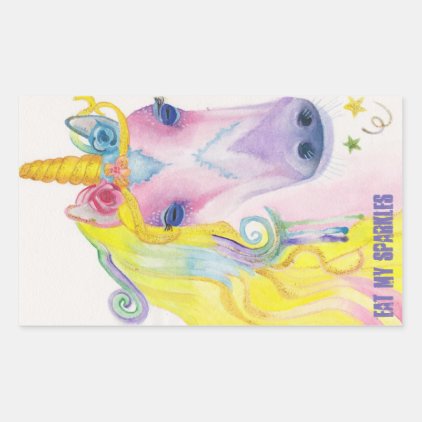 Unicorn: Eat My Sparkles Rectangular Sticker