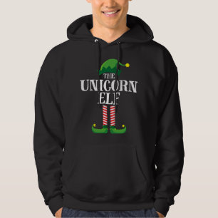 Unicorn Elf Matching Family Group Christmas Party Hoodie
