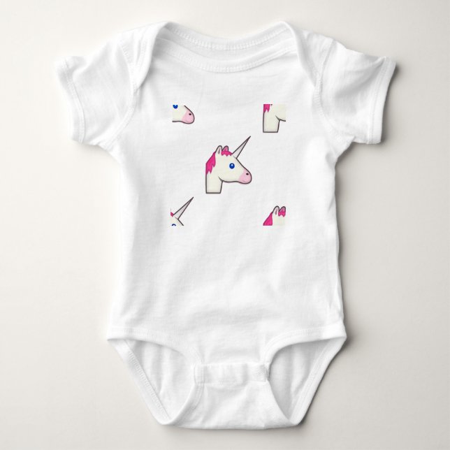 unicorn emoji baby bodysuit (Front)