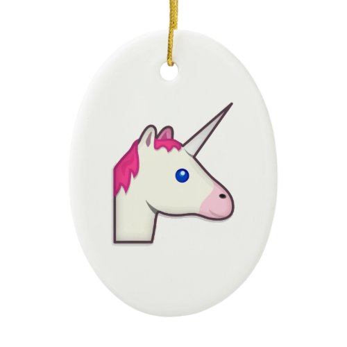 unicorn emoji ceramic ornament