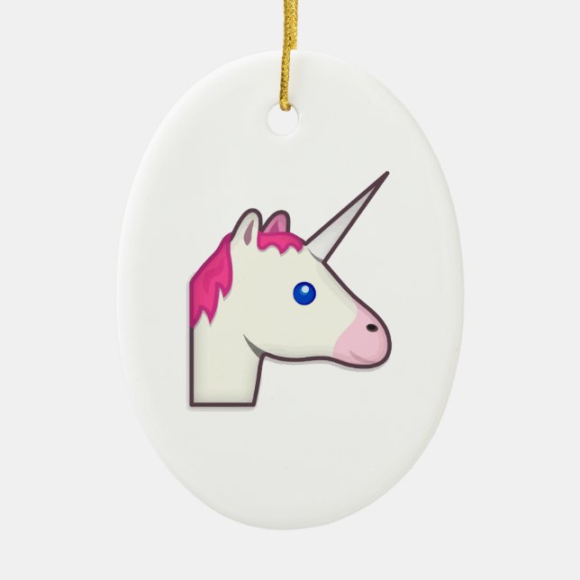 unicorn emoji ceramic ornament (Front)