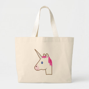 Unicorn emoji large tote bag