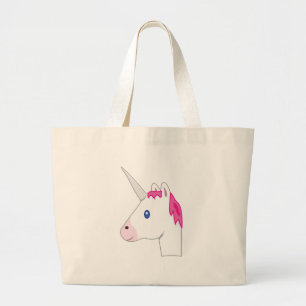 Unicorn emoji large tote bag