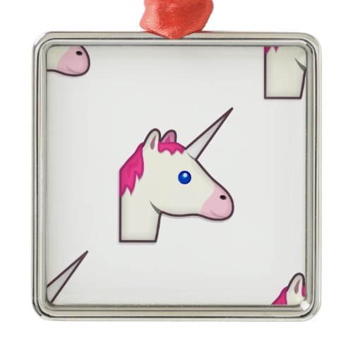 unicorn emoji metal ornament