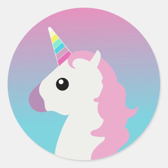 Unicorn Emoji Ombre Stickers Zazzle Com