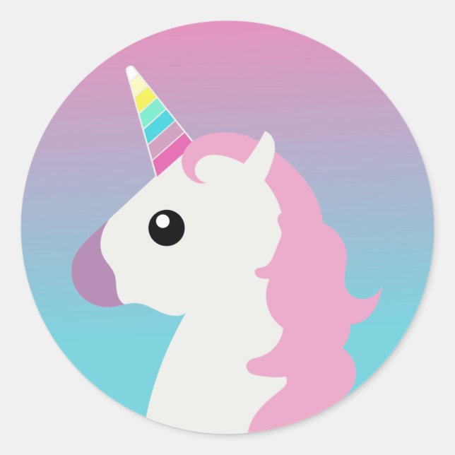 Unicorn Emoji Ombre Stickers (Front)