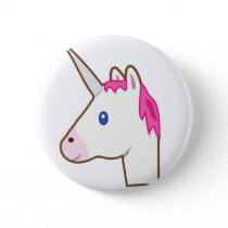 Unicorn emoji pinback button