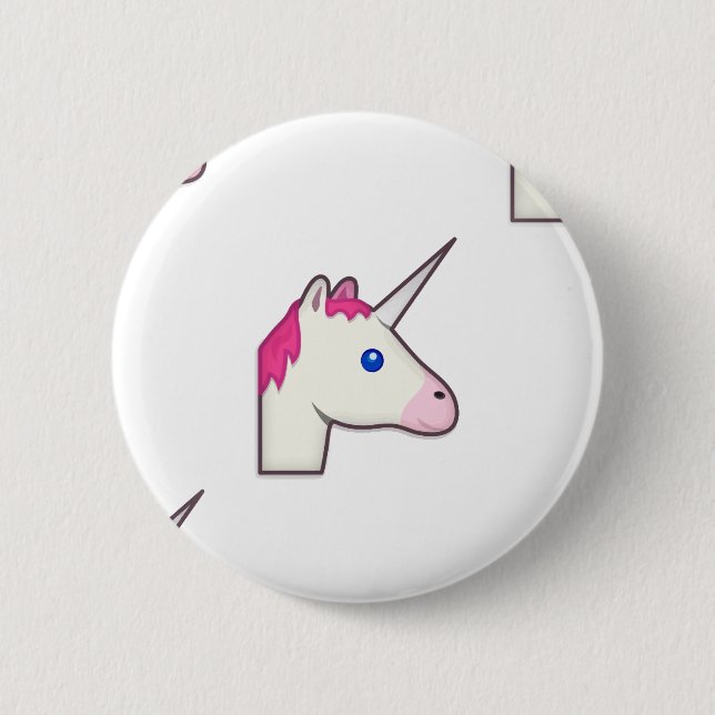 unicorn emoji pinback button (Front)