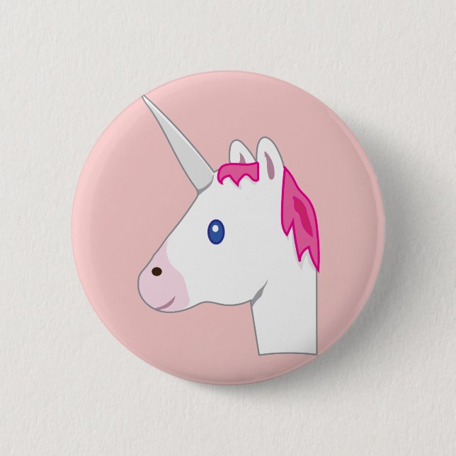 Unicorn emoji pinback button (Front)