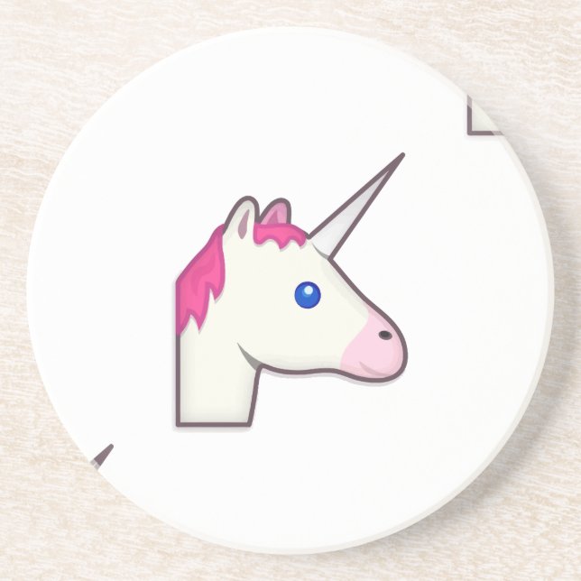 unicorn emoji sandstone coaster (Front)