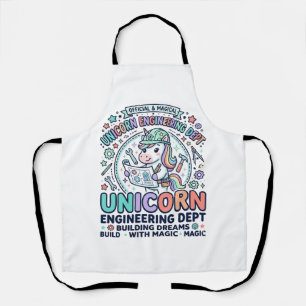 Unicorn Engineering Dept Bold Typography T-Shirt D Apron