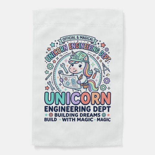 Unicorn Engineering Dept Bold Typography T-Shirt D Garden Flag