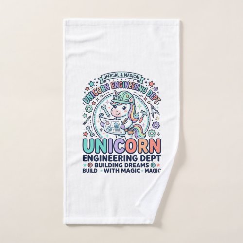 Unicorn Engineering Dept Bold Typography T-Shirt D Hand Towel