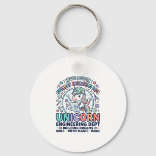Unicorn Engineering Dept Bold Typography T-Shirt D Keychain