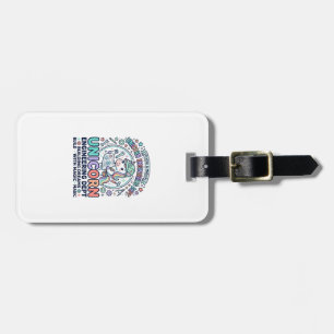 Unicorn Engineering Dept Bold Typography T-Shirt D Luggage Tag