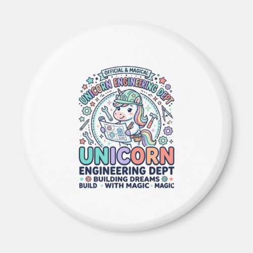 Unicorn Engineering Dept Bold Typography T-Shirt D Magnet