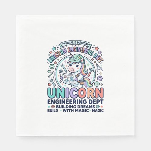 Unicorn Engineering Dept Bold Typography T-Shirt D Napkins