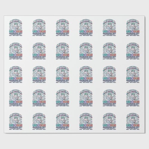 Unicorn Engineering Dept Bold Typography T-Shirt D Wrapping Paper