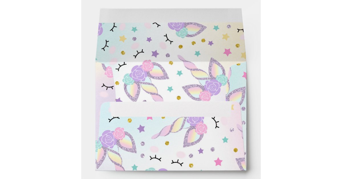 unicorn envelope magical unicorn birthday party zazzlecom