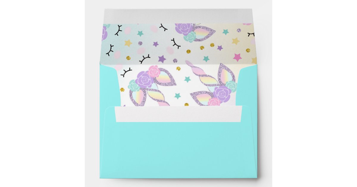 unicorn envelope magical unicorn birthday party zazzlecom