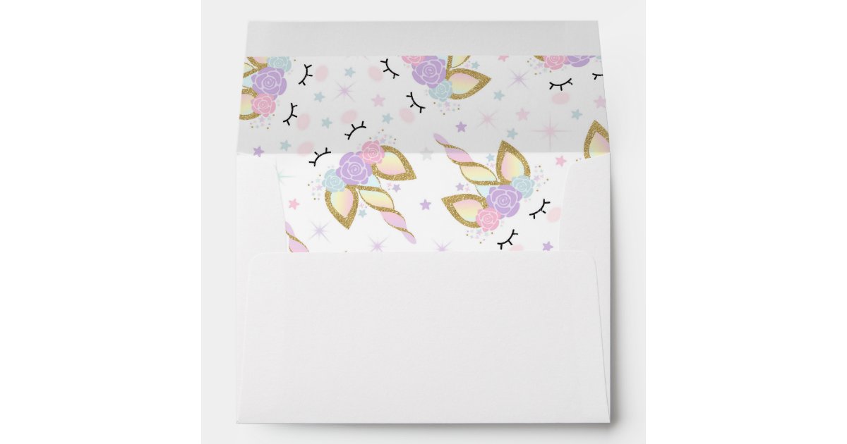 Unicorn Envelope Magical Unicorn Birthday Party | Zazzle.com