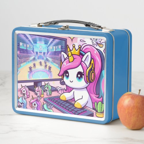 Unicorn eSports Gaming Tournament Metal Lunch Box