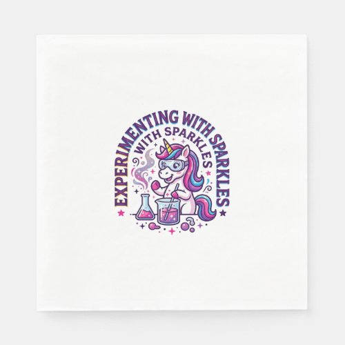 Unicorn Experimenting with Sparkles Commercial Cut Napkins