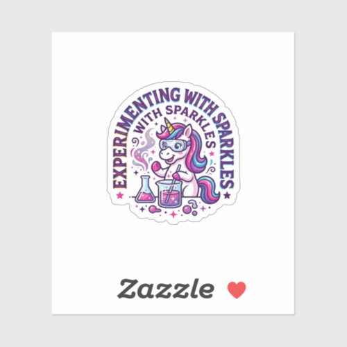 Unicorn Experimenting with Sparkles Commercial Cut Sticker