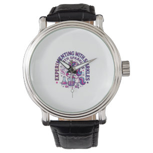 Unicorn Experimenting with Sparkles Commercial Cut Watch
