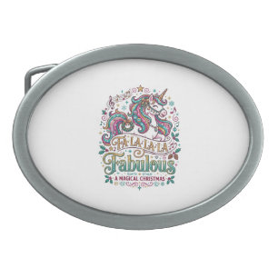 Unicorn Fa La La La Fabulous White Background Cute Belt Buckle