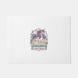 Unicorn Fa La La La Fabulous White Background Cute Doormat