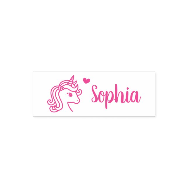 Unicorn Face and Heart, Girls Self-inking Stamp (Design)