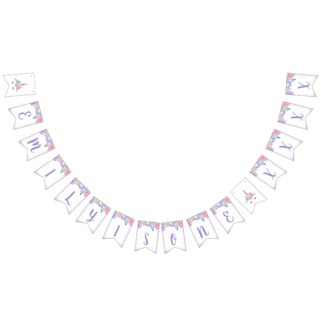 Unicorn Face Birthday Banner Personalized (All)