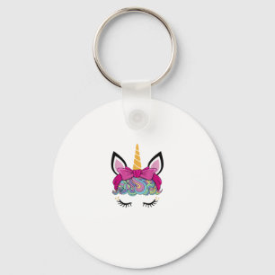 Unicorn Face Costume Magical Birthday Gift for Gir Keychain