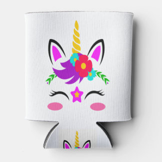 Unicorn Face Design Can Cooler