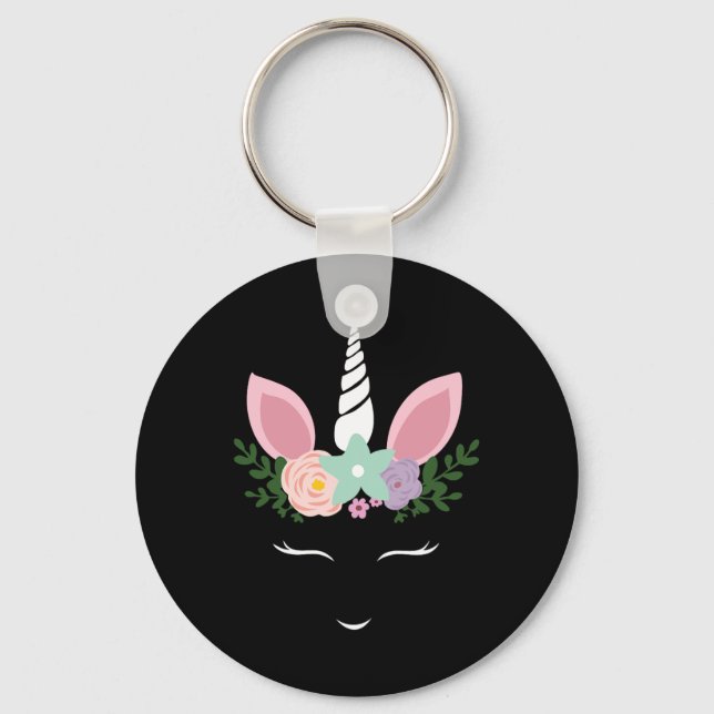 Unicorn Face Eyelashes Halloween Costume With Flow Keychain (Front)