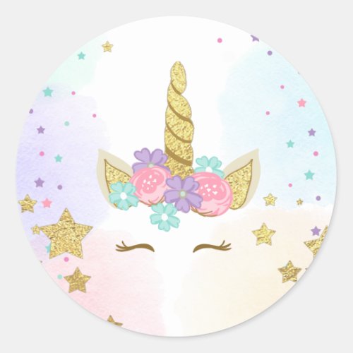 Unicorn Face Favor Tags Magical birthday Pink Gold