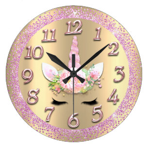 PERSONALISED WALL CLOCK VARIOUS COLOURS DESIGNS DINOSAUR FAIRY UNICORN /& MORE