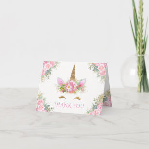 Unicorn Face Happy Unicorn Thank You Cards