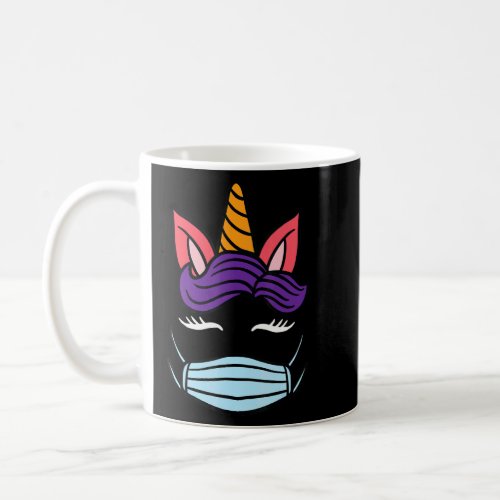 Unicorn Face Respirator Mask Flowers Eyelashes Wom Coffee Mug