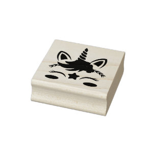 Unicorn Face Rubber Stamp
