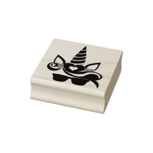 Unicorn Face Rubber Stamp