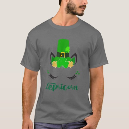 Unicorn Face St Patricks Day Irish St Pattys Lepr T_Shirt