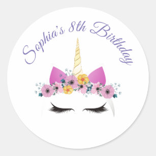 Unicorn Face Sticker for children, Customizable