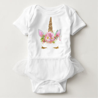 Unicorn Face Tutu Outfit Baby Bodysuit