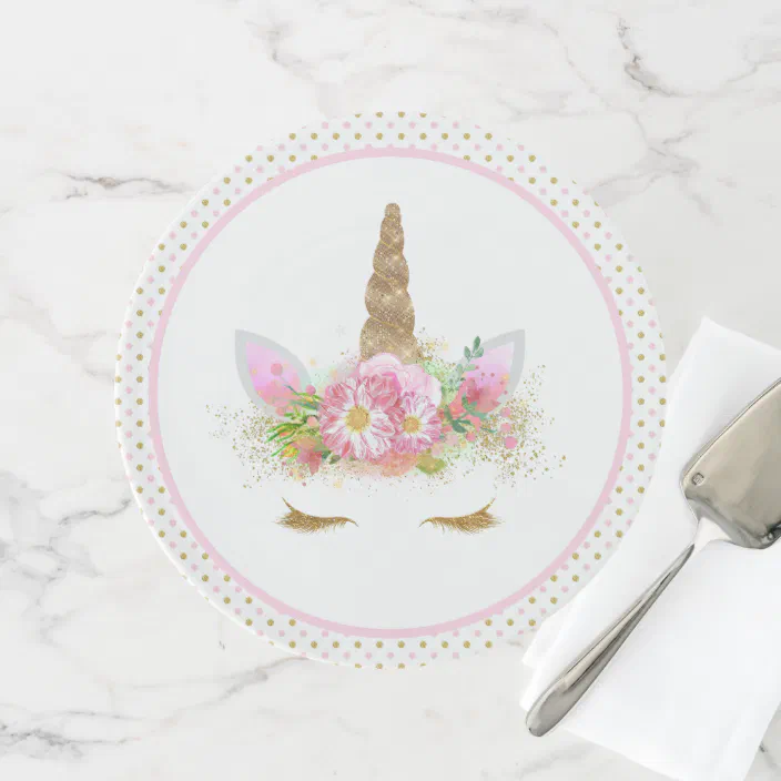 Download Unicorn Face Unicorn Cake Stand Zazzle Com