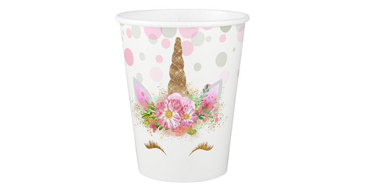 Unicorn Face Unicorn Paper Cups | Zazzle